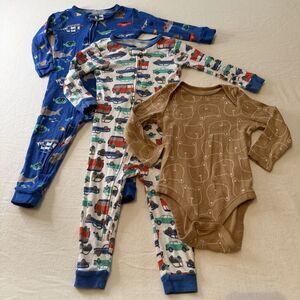 Set Of 3 Simple Joys & Baby Gap Pajamas SZ 12m-18m Boys Lot Bundle Sleeping Deal
